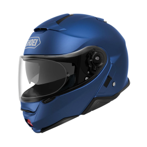 SHOEI NEOTEC 3 SPORTS TOURING MODULAR MOTORCYCLE HELMET WITH INTERNAL DARK VISOR < SOLID MATT BLUE METALLIC >