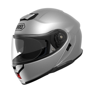 SHOEI NEOTEC 3 SPORTS TOURING MODULAR MOTORCYCLE HELMET WITH INTERNAL DARK VISOR < SOLID LIGHT SILVER >