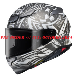 SHOEI NXR2 < BEAUT TC-6 TC6 HALF THE HELMET IS BLACK WHITE > MOTORCYCLE ROAD RACE HELMET PRE-ORDER /// ETA: OCTOBER 2024